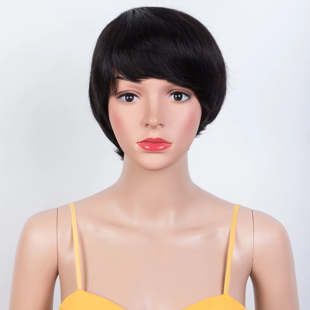 Short Straight Bob Wig Pixie C - Short Pixie Cut Wig Human Hair Cheap ulasan dan harga