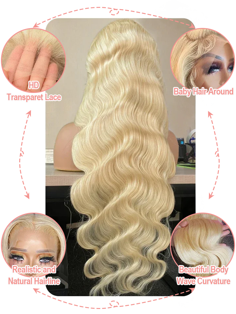 36 40 Inch 613 Honey Blonde Bo - 613 Blonde Body Wave Lace Front Wig ulasan dan harga