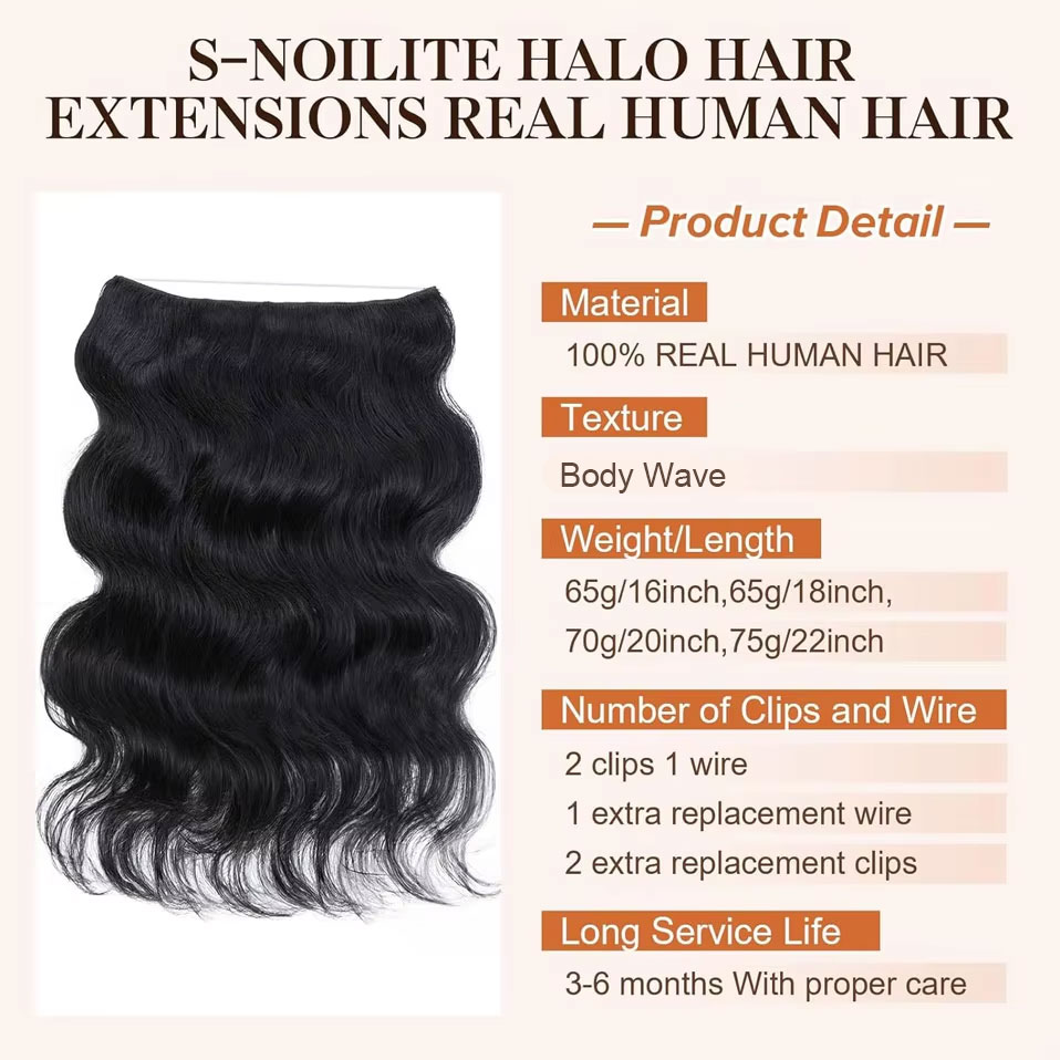 S-noilite Wire In Human Hair E - Invisible Tape In Extensions Real Hair ulasan dan harga