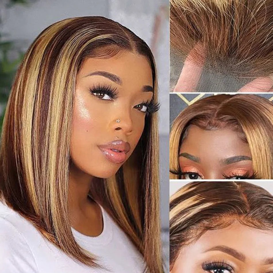 Highlight Blonde Wig Short Lac - Pre Parted 13X4 Lace Front Bob Wig ulasan dan harga