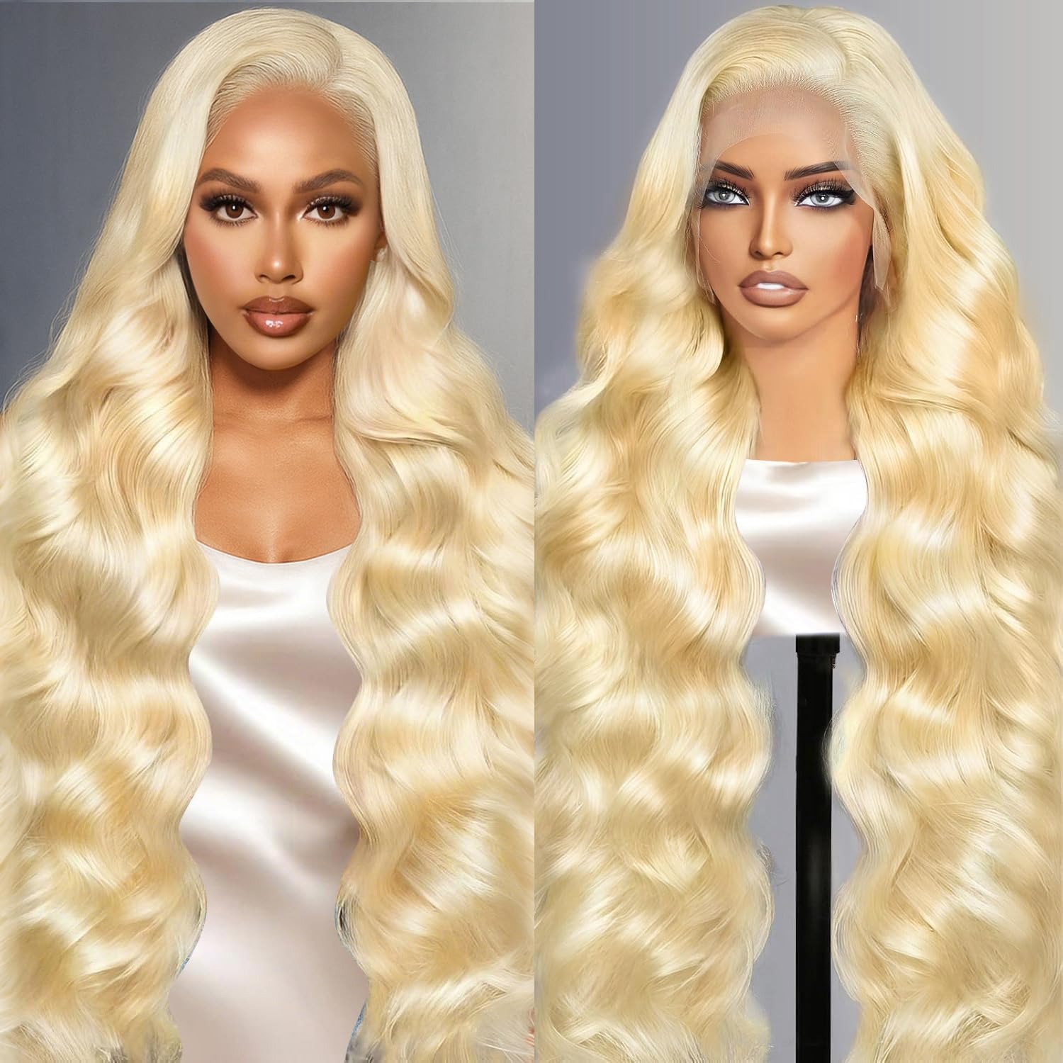 13x4 Lace Front Wig Human Hair - 613 Blonde Body Wave Lace Front Wig ulasan dan harga