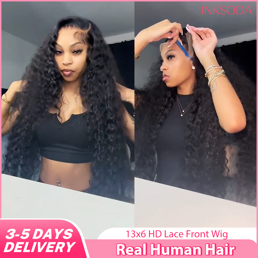 Deep Wave Human Hair Wigs 13X6 - Lace Front Wigs ulasan dan harga