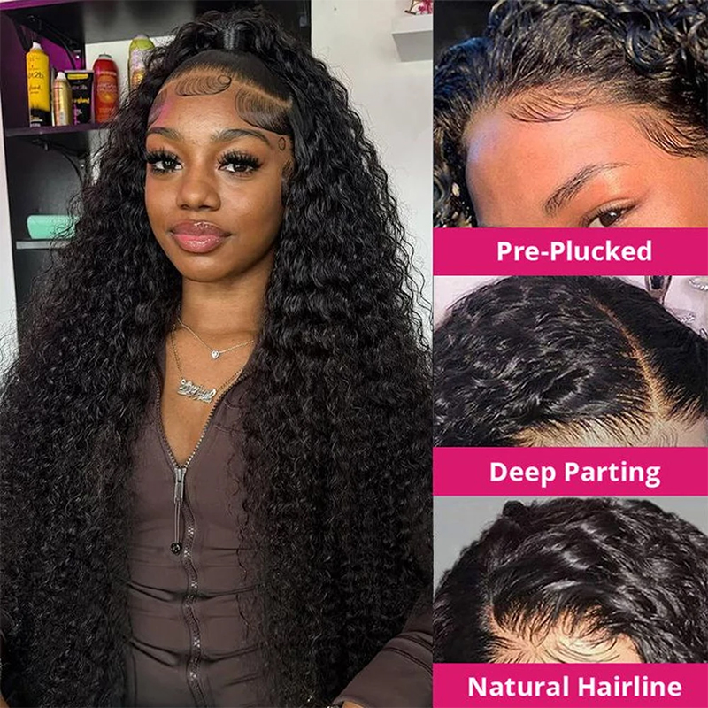 Deep Wave Human Hair Wigs 13X6 - Lace Front Wigs ulasan dan harga