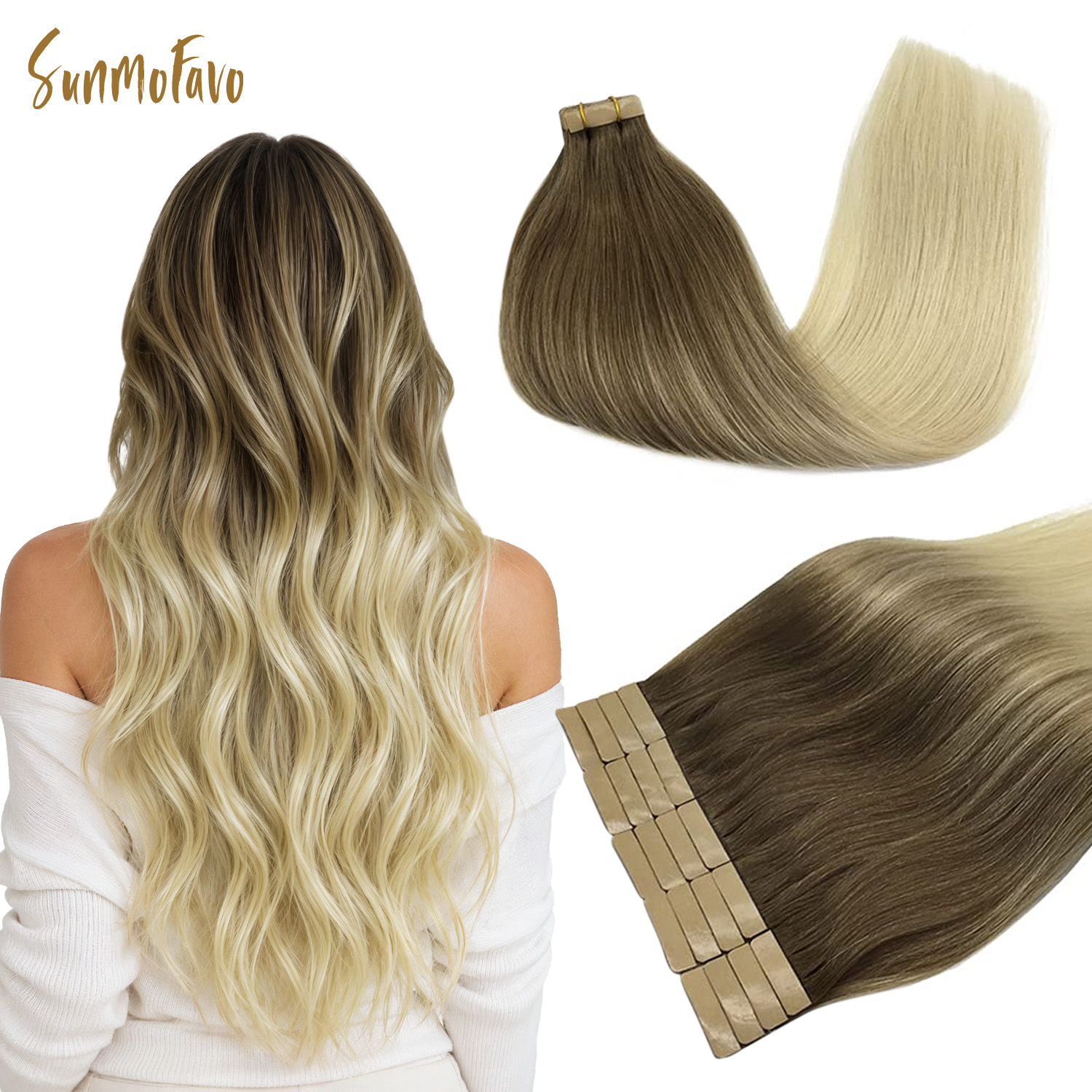 Sunmofavo Invisible Tape In Ha - Invisible Tape In Extensions Real Hair ulasan dan harga