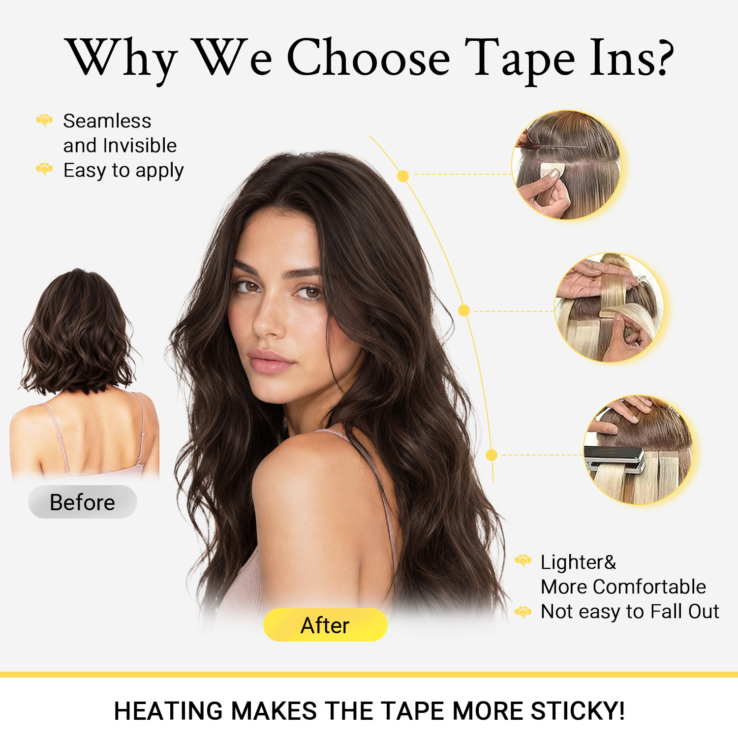 Sunmofavo Invisible Tape In Ha - Invisible Tape In Extensions Real Hair ulasan dan harga