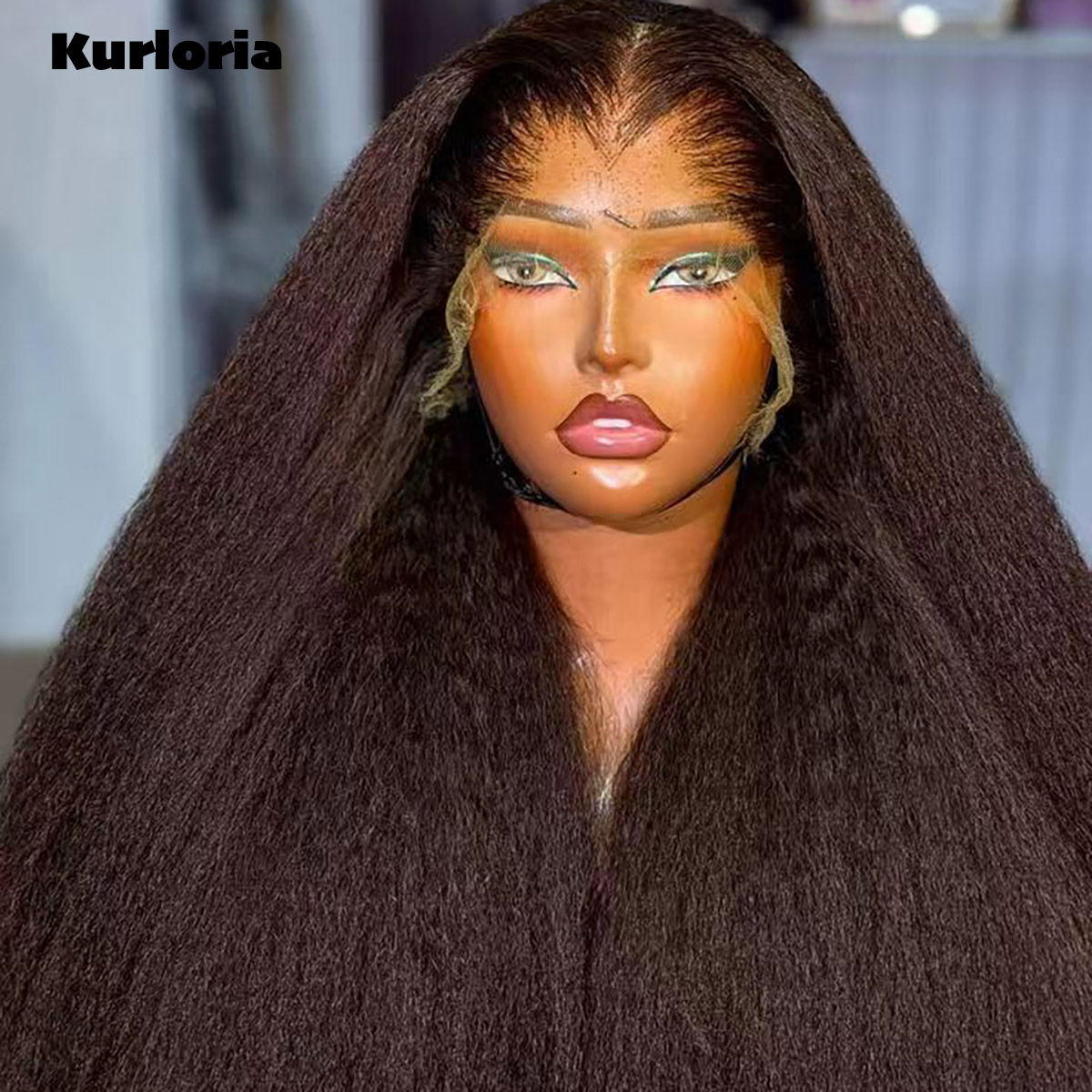 Natural Black 400 Density Kink - Glueless Wear And Go Human Hair Wig ulasan dan harga